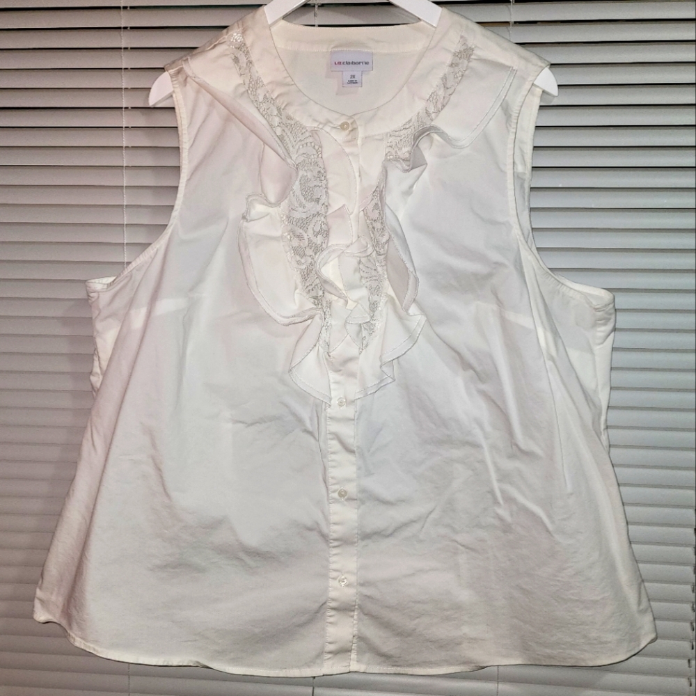 Liz Claiborne - 2X White Dress Tank